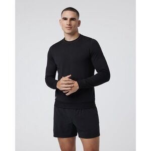 Vuori Ponto Performance Crew T Shirt Pullover Mens Large Soft Knit  Black